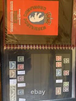 Collection de timbres du Groenland neufs et oblitérés dans un album