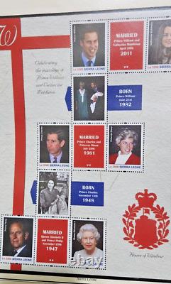 Collection de timbres du Prince William & Catherine 132 ensembles non dentelés d'occasion