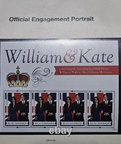 Collection de timbres du Prince William & Catherine 132 ensembles non dentelés d'occasion