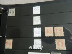 Collection de timbres du Queensland et timbres usagés sur pages Hagner dans un grand album