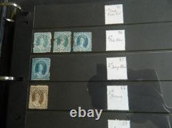 Collection de timbres du Queensland et timbres usagés sur pages Hagner dans un grand album