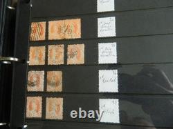 Collection de timbres du Queensland et timbres usagés sur pages Hagner dans un grand album