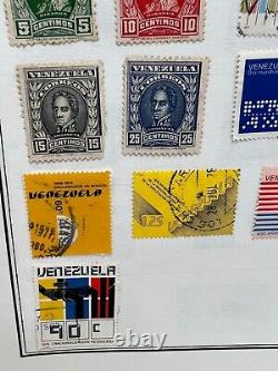 Collection de timbres du Venezuela montée sur page utilisée / montée avec charnières - 18 timbres.