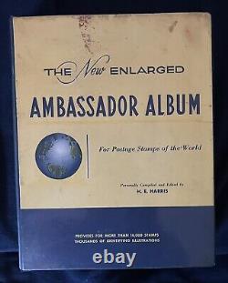 Collection de timbres du monde entier Album Ambassadeur par H E Harris Édition 1962 Énorme