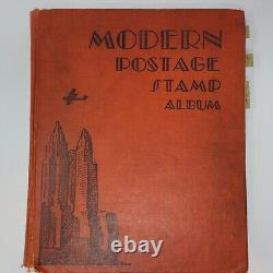 Collection de timbres du monde entier Ancien album de timbres Scott - 1500+ vieux timbres utilisés charnières