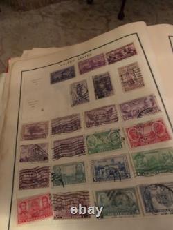 Collection de timbres du monde entier dans un album classique moderne des années 50 rempli de philatélie +