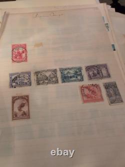 Collection de timbres du monde entier dans un album classique moderne des années 50 rempli de philatélie +