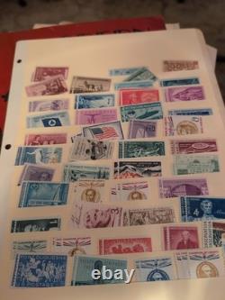 Collection de timbres du monde entier dans un album classique moderne des années 50 rempli de philatélie +