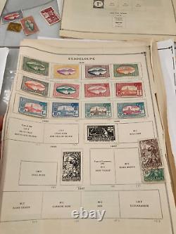 Collection de timbres du monde utilisée Lot Abyssinie Éthiopie Guadeloupe Indes françaises.