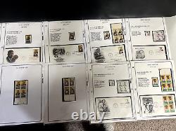 Collection de timbres du patrimoine noir des États-Unis dans 2 albums de couvertures et timbres Brookman.