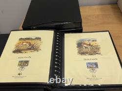 Collection de timbres en monnaie de la WWF (Fonds mondial pour la nature) + enveloppes de premier jour dans 6 albums
