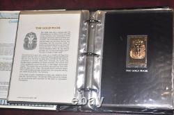 Collection de timbres en or 23 carats de Staffa Tutankhamon, 38 timbres, album Les trésors du roi Toutankhamon