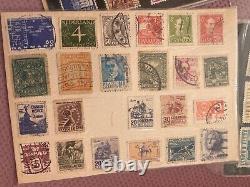 Collection de timbres internationaux vintage de l'album de philatélie