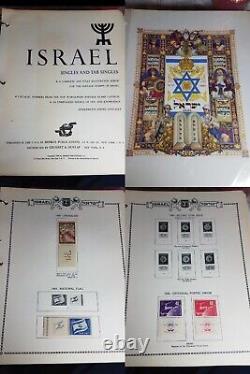 Collection de timbres israéliens vintage Mint Tab Singles 1949-1973 sur les pages de Minkus