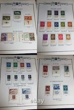 Collection de timbres israéliens vintage Mint Tab Singles 1949-1973 sur les pages de Minkus