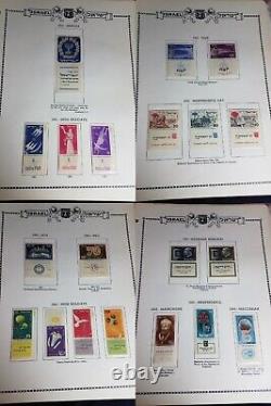 Collection de timbres israéliens vintage Mint Tab Singles 1949-1973 sur les pages de Minkus