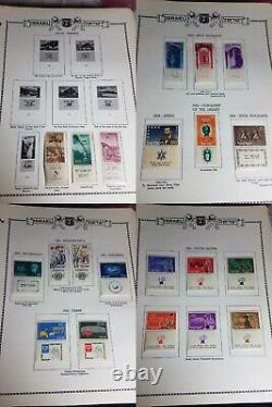 Collection de timbres israéliens vintage Mint Tab Singles 1949-1973 sur les pages de Minkus