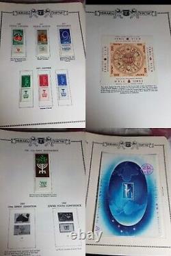 Collection de timbres israéliens vintage Mint Tab Singles 1949-1973 sur les pages de Minkus