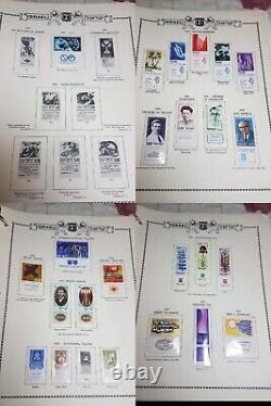 Collection de timbres israéliens vintage Mint Tab Singles 1949-1973 sur les pages de Minkus