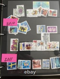 Collection de timbres modernes de Suède dans un album, valeur CAT élevée, TOP