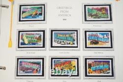 Collection de timbres neufs de 350+ de 2002 à 2004 aux États-Unis, stockée dans un album White Ace, valeur faciale 400+.