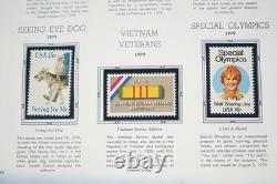 Collection de timbres neufs de 725+ et 4 feuillets des États-Unis 1979-1988 dans un album White Ace