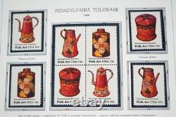 Collection de timbres neufs de 725+ et 4 feuillets des États-Unis 1979-1988 dans un album White Ace