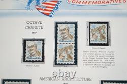Collection de timbres neufs de 725+ et 4 feuillets des États-Unis 1979-1988 dans un album White Ace