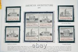 Collection de timbres neufs de 725+ et 4 feuillets des États-Unis 1979-1988 dans un album White Ace