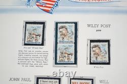 Collection de timbres neufs de 725+ et 4 feuillets des États-Unis 1979-1988 dans un album White Ace