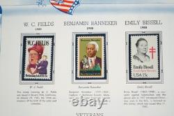 Collection de timbres neufs de 725+ et 4 feuillets des États-Unis 1979-1988 dans un album White Ace