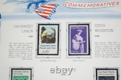 Collection de timbres neufs de 725+ et 4 feuillets des États-Unis 1979-1988 dans un album White Ace