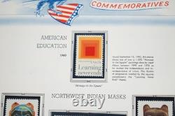 Collection de timbres neufs de 725+ et 4 feuillets des États-Unis 1979-1988 dans un album White Ace