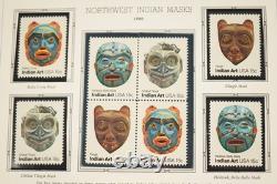 Collection de timbres neufs de 725+ et 4 feuillets des États-Unis 1979-1988 dans un album White Ace