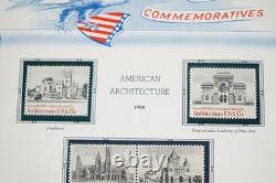 Collection de timbres neufs de 725+ et 4 feuillets des États-Unis 1979-1988 dans un album White Ace