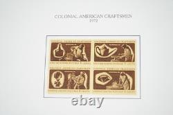 Collection de timbres neufs de plus de 400 pièces de l'ère du bicentenaire américain 1976, stockée dans un album