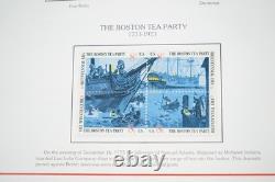 Collection de timbres neufs de plus de 400 pièces de l'ère du bicentenaire américain 1976, stockée dans un album