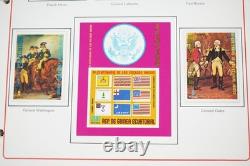 Collection de timbres neufs de plus de 400 pièces de l'ère du bicentenaire américain 1976, stockée dans un album