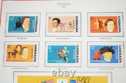 Collection de timbres neufs de plus de 400 pièces de l'ère du bicentenaire américain 1976, stockée dans un album