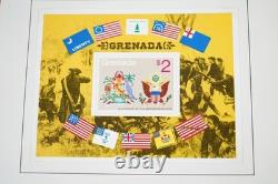 Collection de timbres neufs de plus de 400 pièces de l'ère du bicentenaire américain 1976, stockée dans un album