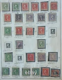 Collection de timbres-poste américains 1918-1921 sur page d'album Neuf/Utilisé