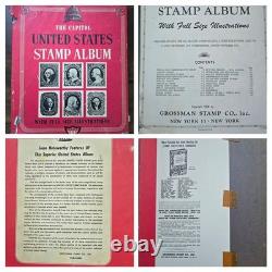 Collection de timbres-poste américains dans l'album de timbres vintage Le Capitole des États-Unis