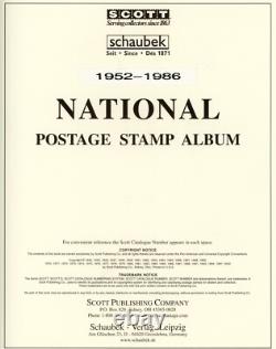 Collection de timbres presque complète des États-Unis 1952-2007 dans 6 albums Schaubek sans charnières