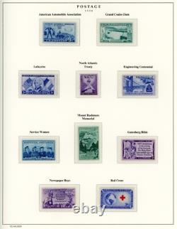Collection de timbres presque complète des États-Unis 1952-2007 dans 6 albums Schaubek sans charnières