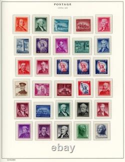Collection de timbres presque complète des États-Unis 1952-2007 dans 6 albums Schaubek sans charnières