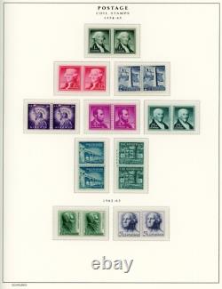Collection de timbres presque complète des États-Unis 1952-2007 dans 6 albums Schaubek sans charnières