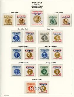 Collection de timbres presque complète des États-Unis 1952-2007 dans 6 albums Schaubek sans charnières
