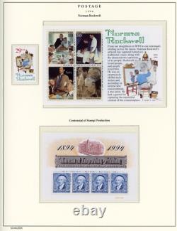 Collection de timbres presque complète des États-Unis 1952-2007 dans 6 albums Schaubek sans charnières