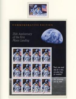 Collection de timbres presque complète des États-Unis 1952-2007 dans 6 albums Schaubek sans charnières