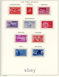 Collection de timbres presque complète des États-Unis 1952-2007 dans 6 albums Schaubek sans charnières